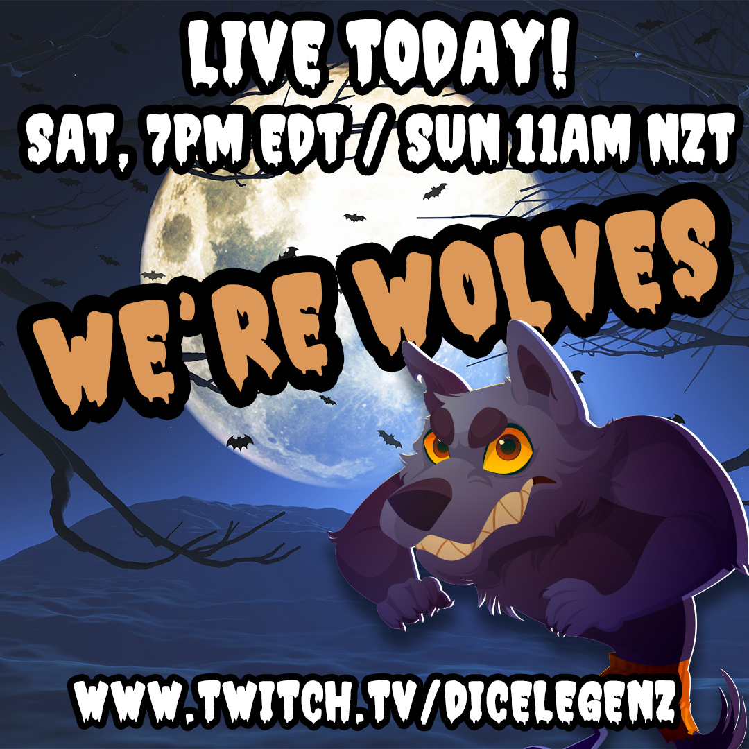 Join our CRIT Awards special stream today!

Not only is Dice Legenz a finalists in the Legacy Twitch category, but we'll be playing a one page RPG called We're Wolves by <a href="/RobertHartleyGM/">Robert Hartley</a>  which is also a finalist.

#ttrpg #actualplay

twitch.tv/DiceLegenz
