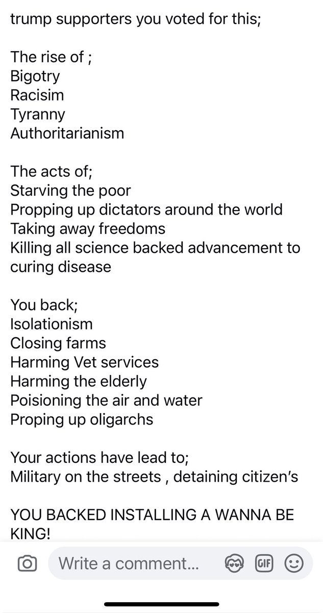 messer71's tweet image. We warned you!
We screamed and shouted!
We told you about Project 2025!
We told you he fire thousands!
We told you he would starve the needy!
We told you he would harm vets, the elderly and our kids!
We told you he would put military on our streets!
Here we are! NO KINGS!