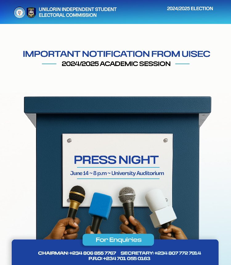 Shaibu Salamat Ahuoyiza (@shaibusalamatt) on Twitter photo Presently at the #pressnight as the Welfare Secretary(COHS) aspirant to promote the vision of accessible wellbeing at the <a href="/UilStudentUnion/">Unilorin SU</a> 2025 General Election.✅
Vote SALAMAT for SU Welfare Secretary
Well-being within reach ❤️
#ucjunilorinpressnight25
#unilorindecides2025 Presently at the #pressnight as the Welfare Secretary(COHS) aspirant to promote the vision of accessible wellbeing at the <a href="/UilStudentUnion/">Unilorin SU</a> 2025 General Election.✅
Vote SALAMAT for SU Welfare Secretary
Well-being within reach ❤️
#ucjunilorinpressnight25
#unilorindecides2025