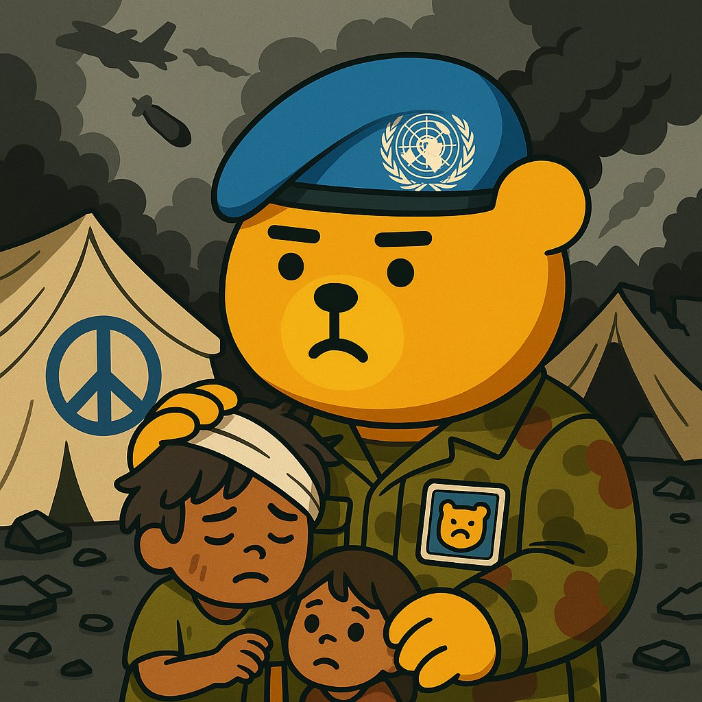 Each bomb’s explosion  
shatters a childhood.  

Yet amidst the smoke and flames,  
a bear still clings to the last hope.  

Children are innocent.  
War has

#PeaceBear #EndWarNow #BNBchain <a href="/heyibinance/">Yi He</a> <a href="/cz_binance/">CZ 🔶 BNB</a>