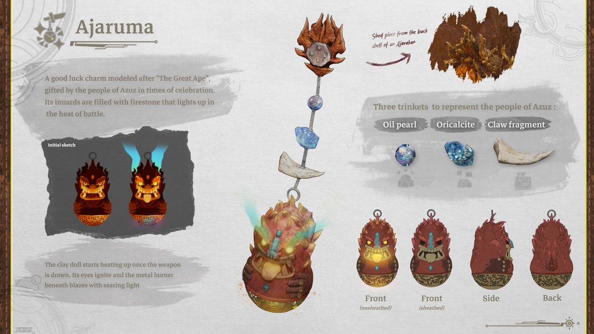 Hey ! spent a few days cooking up my #pendantentry for the #MHWilds design contest !

Inspired by one of my (many) fav newcomers from 6th gen, and the diverse cultures of people from the easternlands :] hope you'll like it !