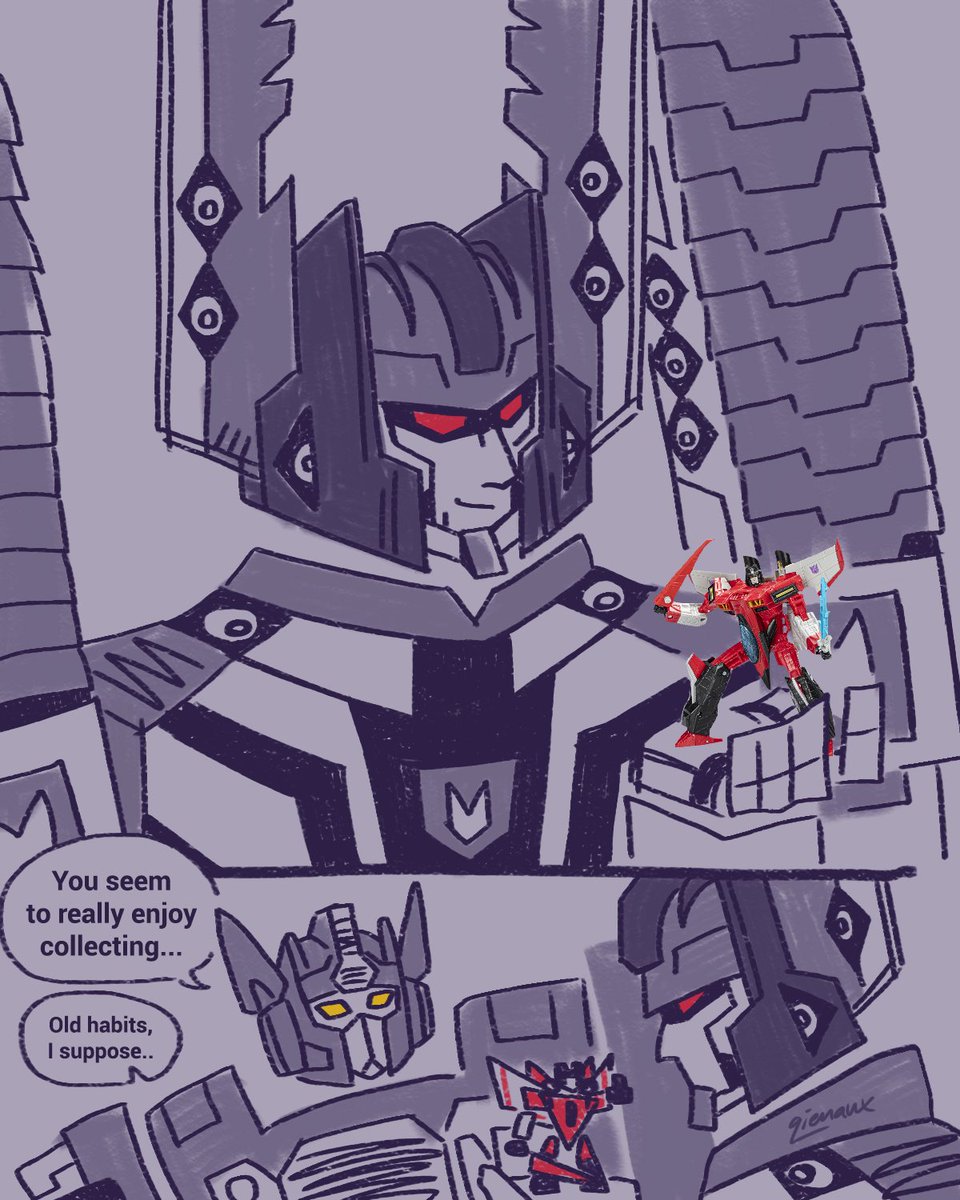 qien_was_here's tweet image. Just finished watching #TransformersArmada recently and this hc where #dpax were megs&apos; parents kept bugging me so i had to draw- (2/6)