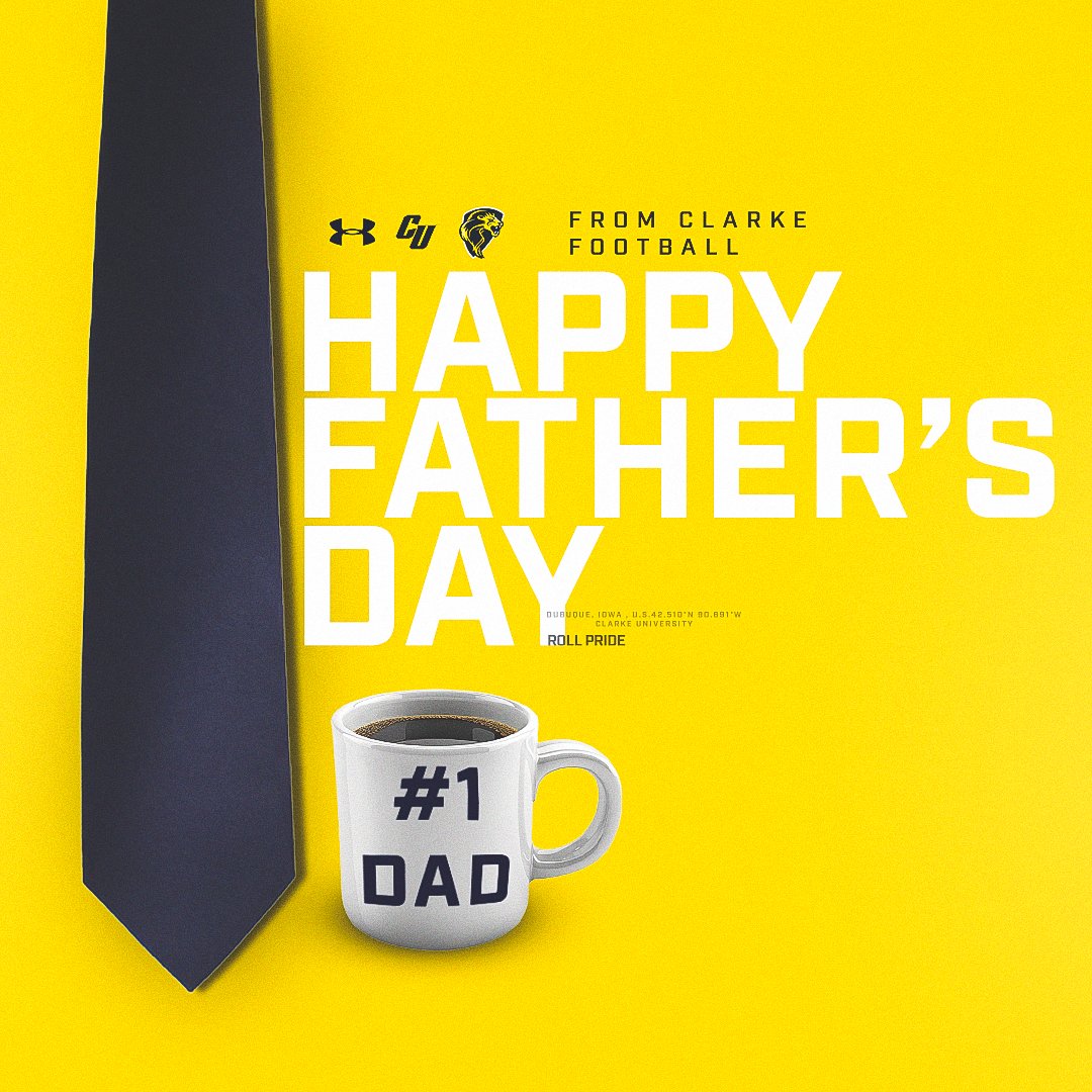 ClarkePrideFB's tweet image. Today we honor the men who made us stronger on and off the field.
Happy Father鈥檚 Day from all of us at Clarke Football. 馃#FathersDay