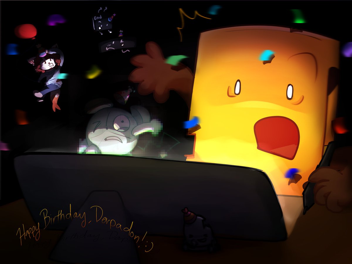 radmiesterie's tweet image. Happy Birthadon! #itft #rftk #derpadon ft. the mini chia in the bottom lol