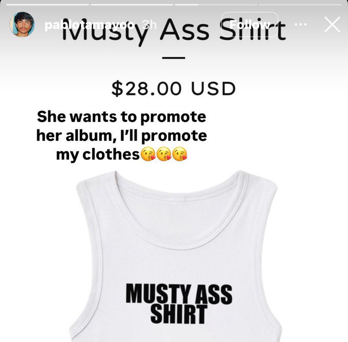 Now he selling shirts cause she promoting her album … baby I’m WEAKKKKK