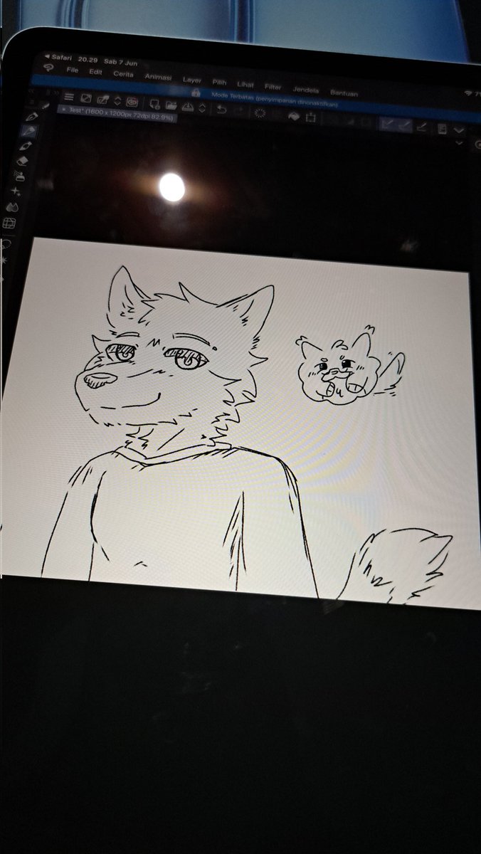 sol_linx's tweet photo. trying my new ipad and slight adjusting 

#furry #sketch #rkgk https://t.co/NKbCxdLeO6