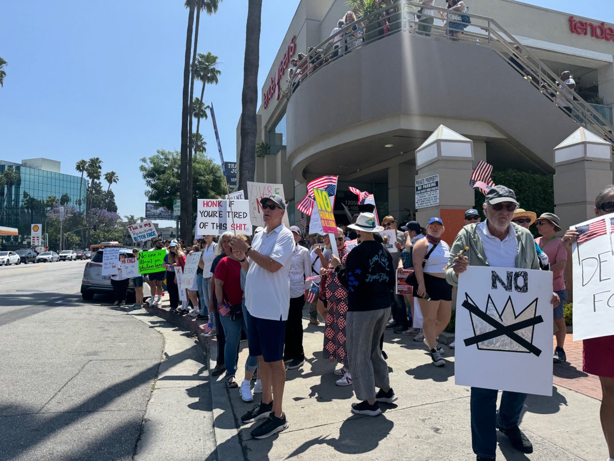 Scenes from peaceful No Kings protests. Thousands came out to Studio City…