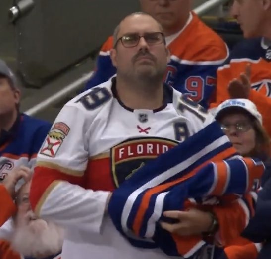 This guy is rooting for whoever is going to win in 6 so he doesn’t have to hypothetically fly to Edmonton for Game 7