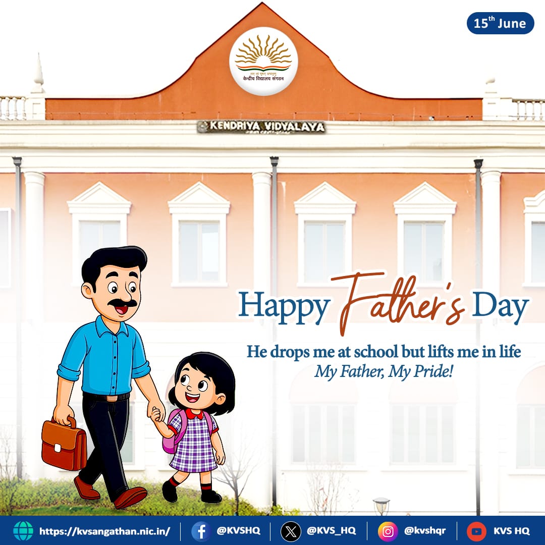 He drops me at school, but lifts me through life.
Every lesson begins with his silent support.

Salute to all Dads this #FathersDay

#HappyFathersDay #Gratitude #KVS