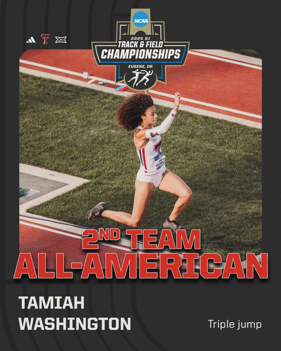 TexasTechTF's tweet image. Tamiah places 10th today leaping 13.06m (42-10.25) 🫡