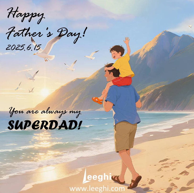 Happy Father's Day from Leeghi!** 🎉  

Today, we celebrate the superheroes without capes—the dads who lift us up, guide us, and love us unconditionally. 

Wishing all amazing dads a day filled with joy, laughter, and well-deserved appreciation! 💙  

#HappyFathersDay #Leeghi
