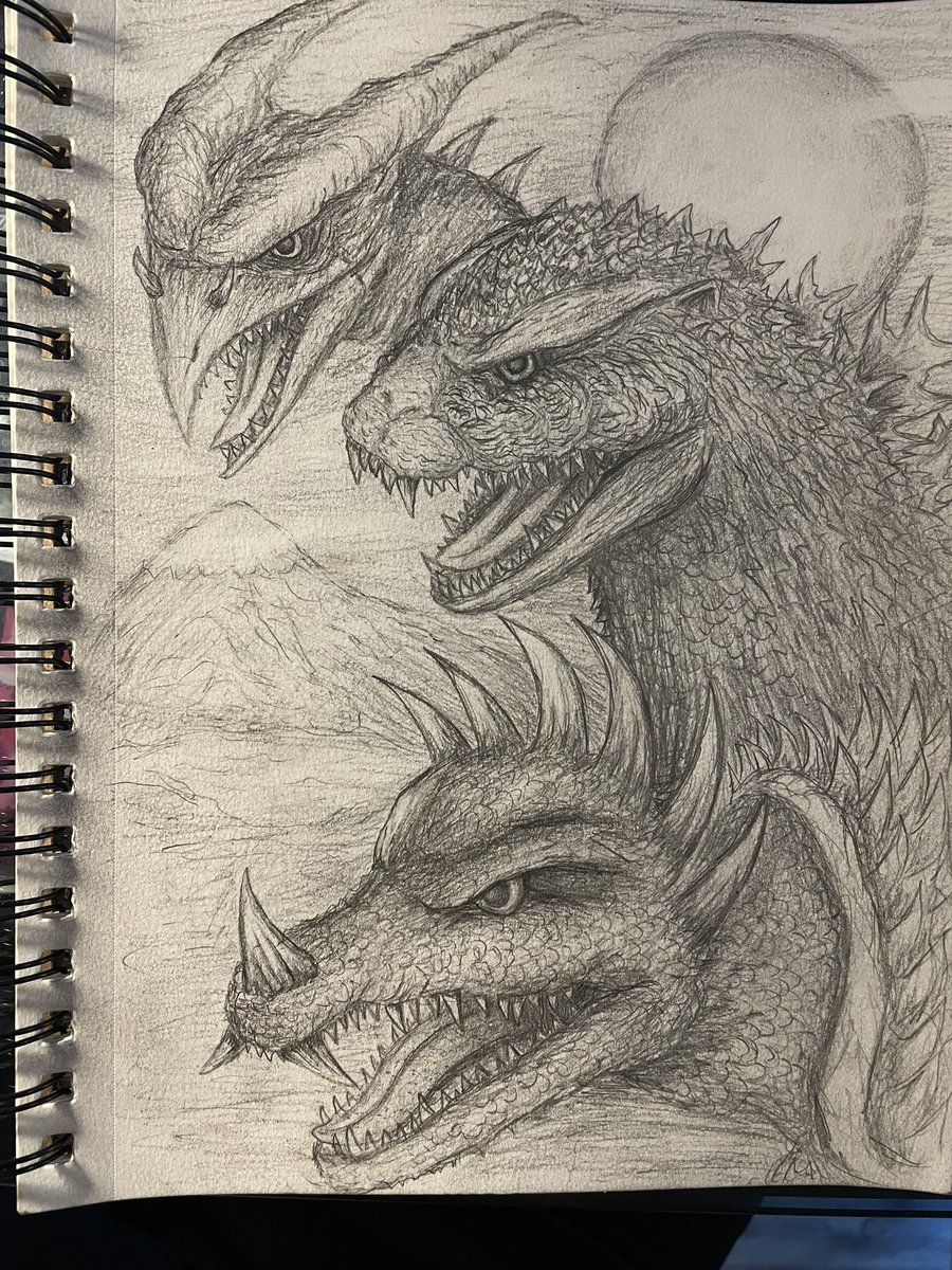 Reworked this piece a little bit. Might hit it with some acrylics. #Godzilla #Rodan #Anguirus #kaiju #ゴジラ #怪獣 #ガメラ
