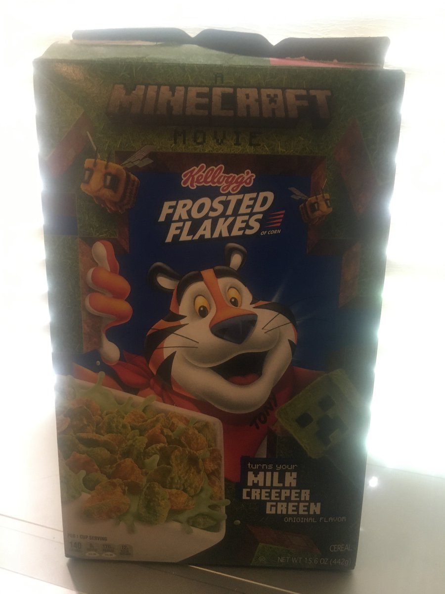 NovaFolf_'s tweet image. I Had Some Minecraft Movie Cereal :3