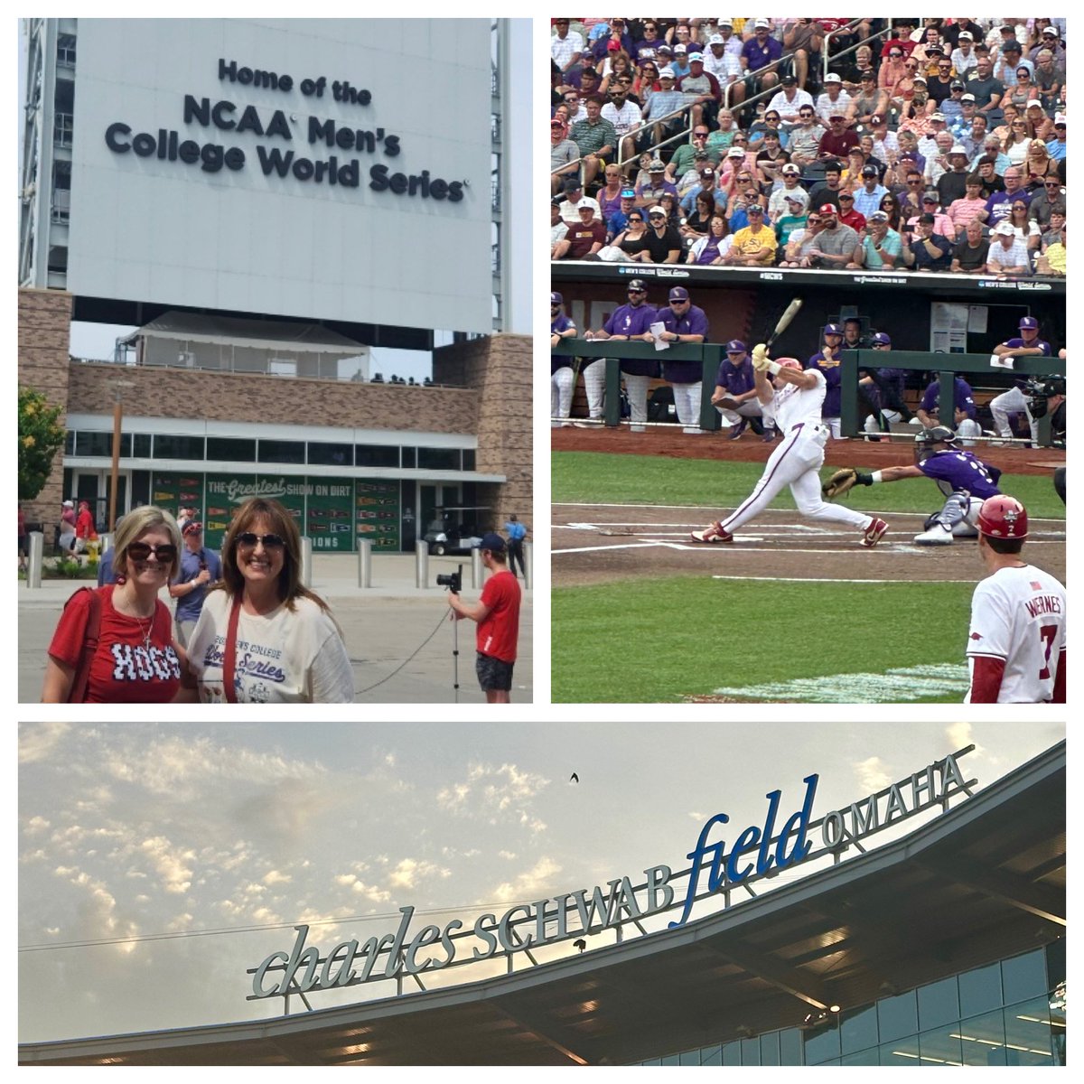 It didn’t end the way I wanted, but one loss doesn’t eliminate us! And I got to see AR hit a home run in the College World Series so I call the day a win! #MCWS #Razorback