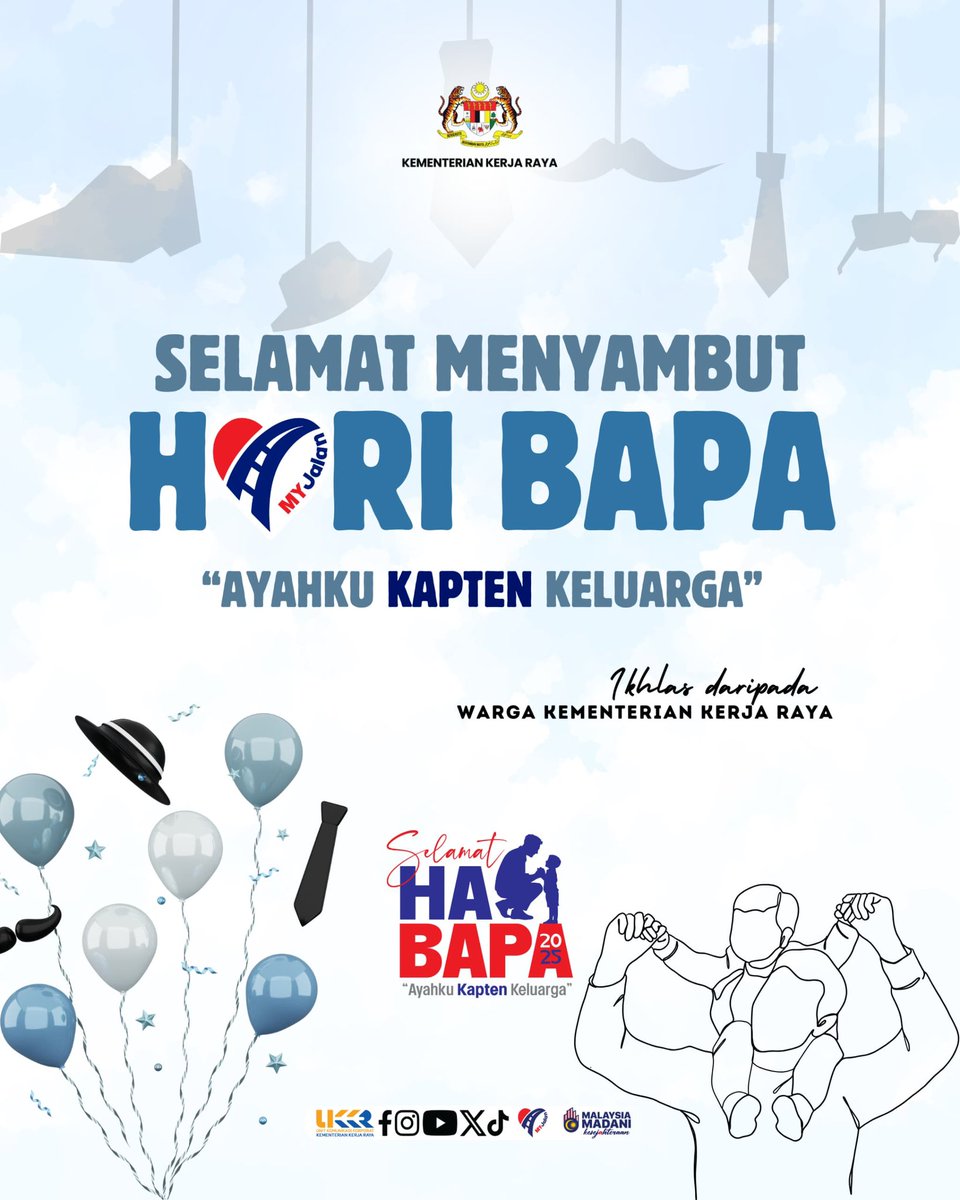 “Ayahku Kapten Keluarga!”

Buat semua bapa yang menjadi tulang belakang keluarga dan negara, terima kasih atas kasih sayang, pengorbanan dan kepimpinan yang tidak pernah luntur. 

Selamat Hari Bapa 👨🏻💙

Ikhas daripada,
Warga Kementerian Kerja Raya

#KKR
#MalaysiaMADANI