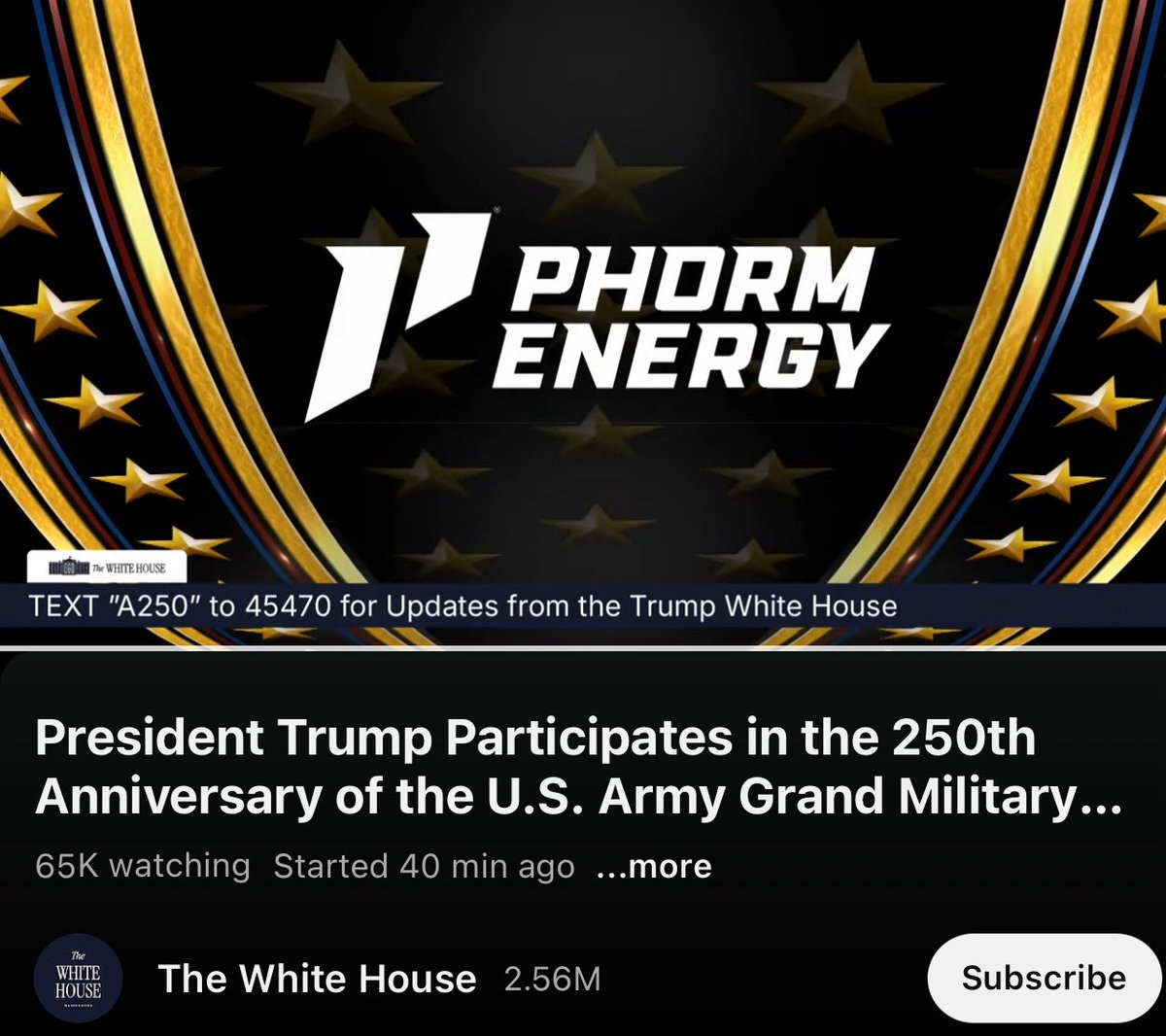 The official White House feed for the parade has ads for this drink.