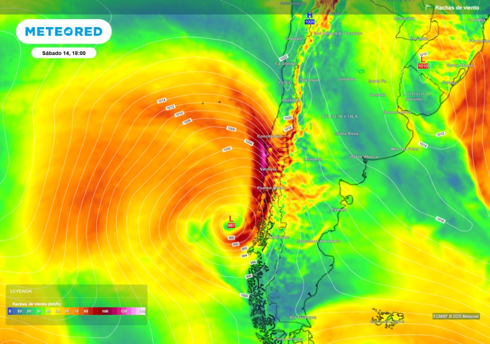 💨 Las ráfagas de viento también están siendo intensas esta jornada.

✍🏻 La estación de Carriel Sur (Concepción) ya registró una ráfaga de 92 km/h según datos #DMC.

🌬️ El viento seguirá fuerte esta noche en sectores costeros y precordilleranos.