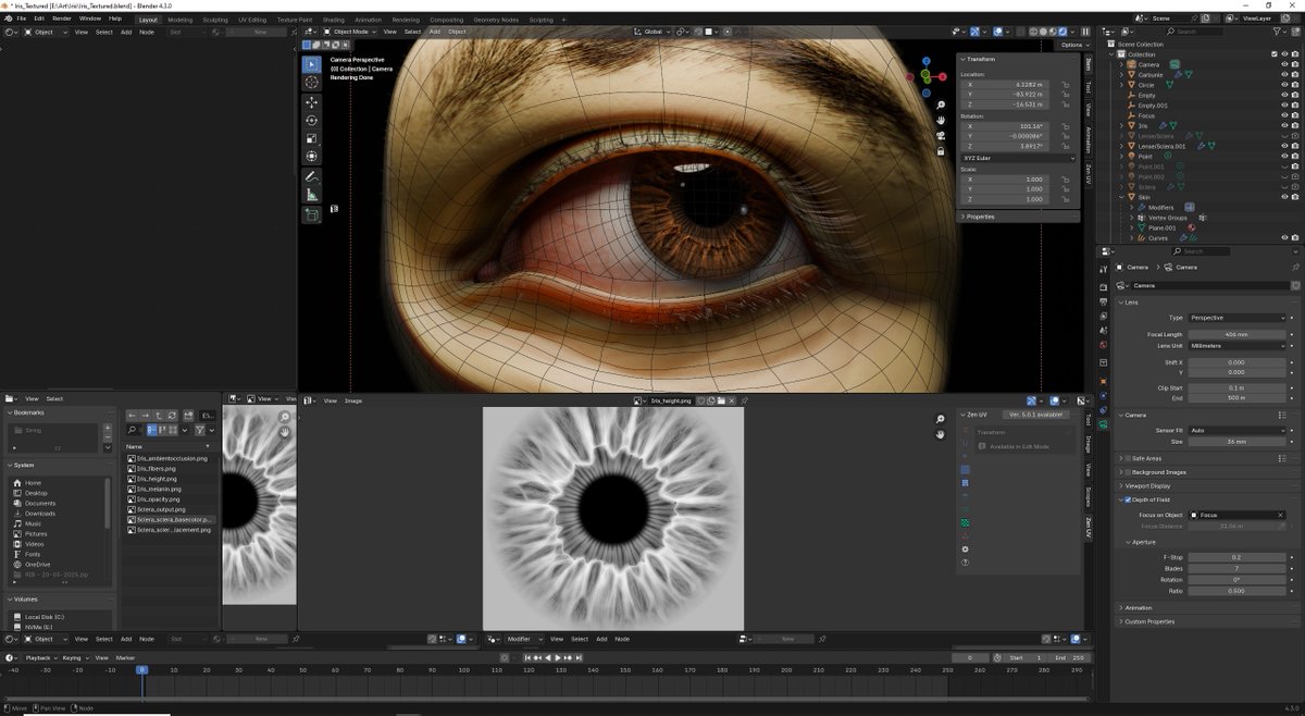 Finally ready to call this eye study done. Rendered in Cycles. 

I spent a good chunk of time writing custom spline tool nodes in substance designer to get the iris doing what i wanted it to do. Now I have a nice procedural way to generate high detailed iris maps!

#b3d