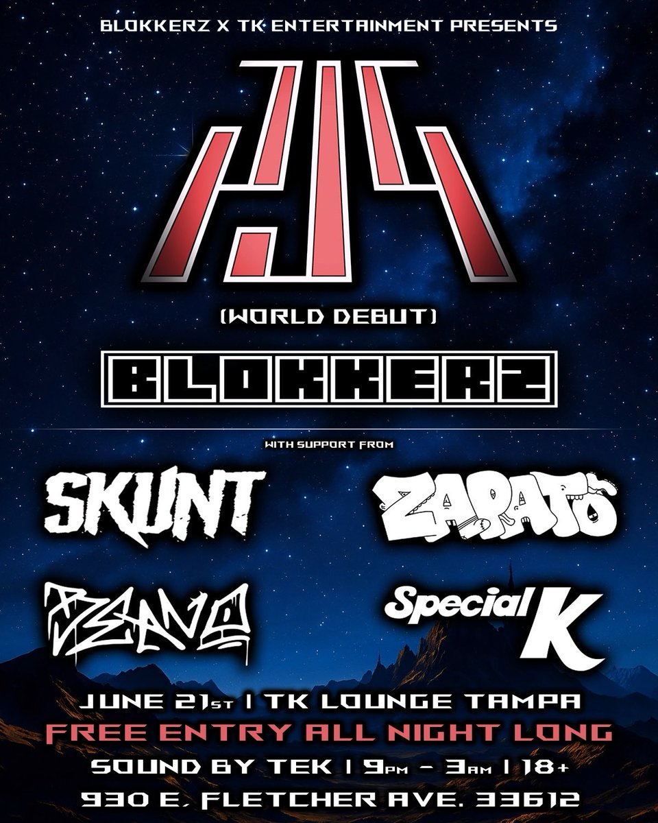 <a href="/pjg13_/">pjg13</a> 
‼️WORLD DEBUT‼️
       <a href="/BlokkerzCrew/">BLOKKERZ CREW</a> 
          IN DA CUT
TK LOUNGE JUNE 19TH
FREE RSVP LINK BELOW