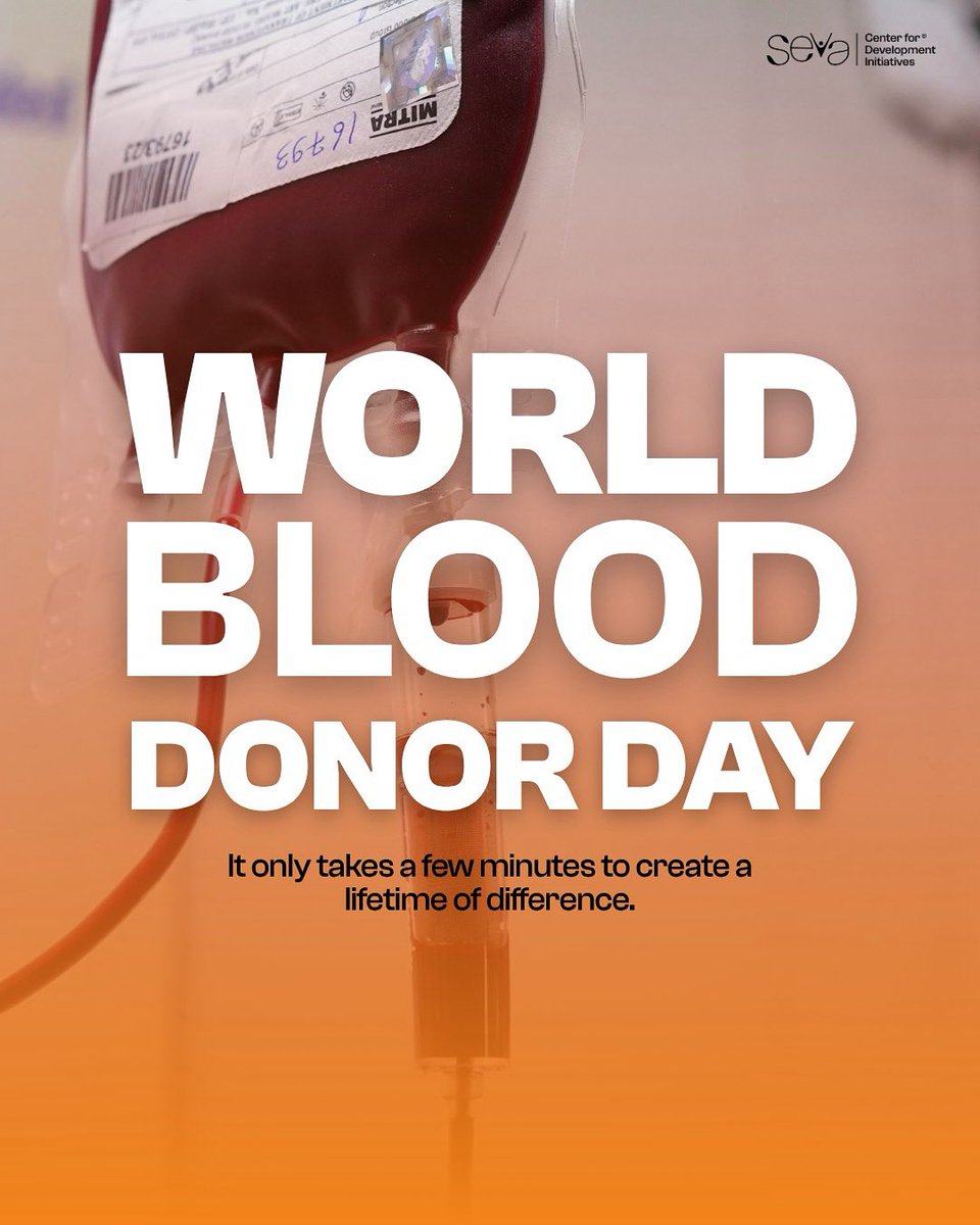 SEVA_CDI's tweet photo. Today, June 14th, we celebrate #WorldBloodDonorDay. 

Seva joins the call for smarter tools, stronger data, and digital platforms that help blood reach those who need it, faster.

Give blood, give hope; together we save lives!

#Healthcare #WorldBloodDonorDay #SevaCDI https://t.co/hyNi4fWNxX