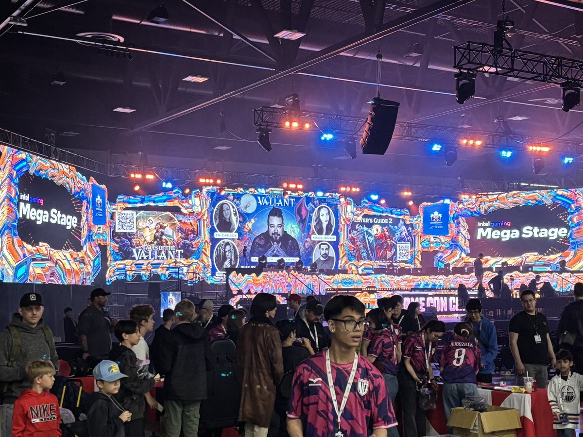 On the <a href="/gameconcanada/">GameConCanada</a> Mega Stage for <a href="/KoboldPress/">Kobold Press</a>’ TALES OF THE VALIANT with <a href="/realmsmithtv/">RealmSmith 🔜 D3atSea</a> <a href="/nouralogical/">Noura Ibrahim</a> &amp; @BlackwaterDnD! 

#GameConCanada #GameConCanada2025 #TalesOfTheValiant #rpg #ttrpg