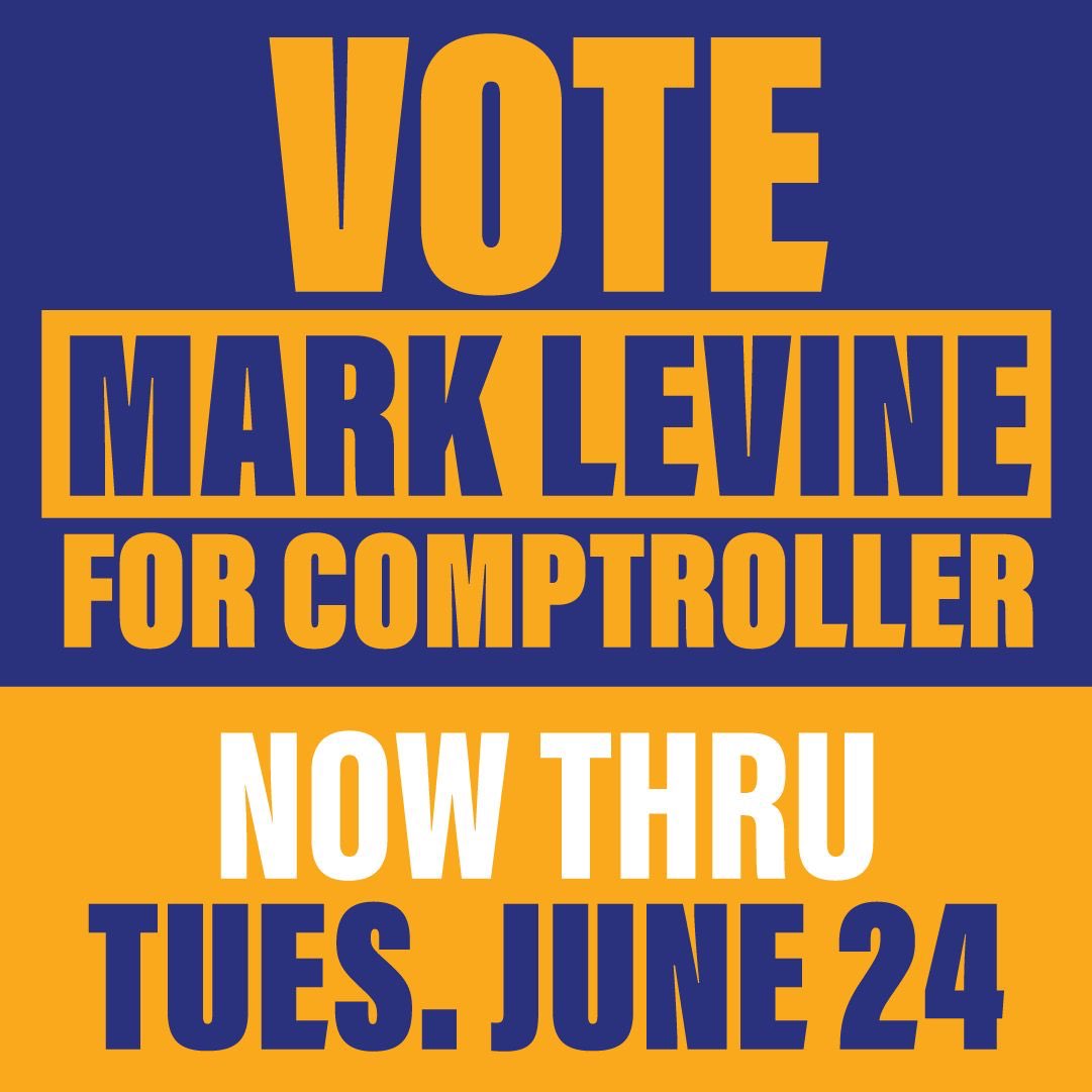 Harvey4council's tweet photo. I’m supporting Mark Levine for Comptroller. Whether you’re in Council District 2 or in other parts of the city, I encourage you to join me and #Vote4Mark https://t.co/3Vc251IO8S