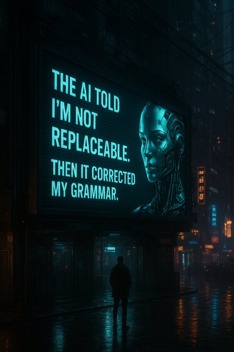 DearAlgorithmAI's tweet image. ...
#ai #artificialintelligence #chatgpt #digitalart #technology #openai #datascience #funny #memes #funnymemes #dankmemes
#ChatGPTCommunity
#FutureOfAI #usa #humor