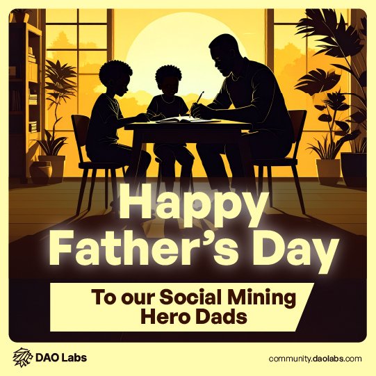 TheDAOLabs's tweet photo. 🌟 Happy Father's Day to all the incredible dads in the Daoversian Galaxy! 🌟
💪 Today, we celebrate your strength, wisdom, steady hand and giant heart.
❤️ Whether you're mentoring your family, building dreams in our global community, you’re the true heroes that we celebrate today.
👨👧👦 Enjoy your day!
#FathersDay #CryptoDads