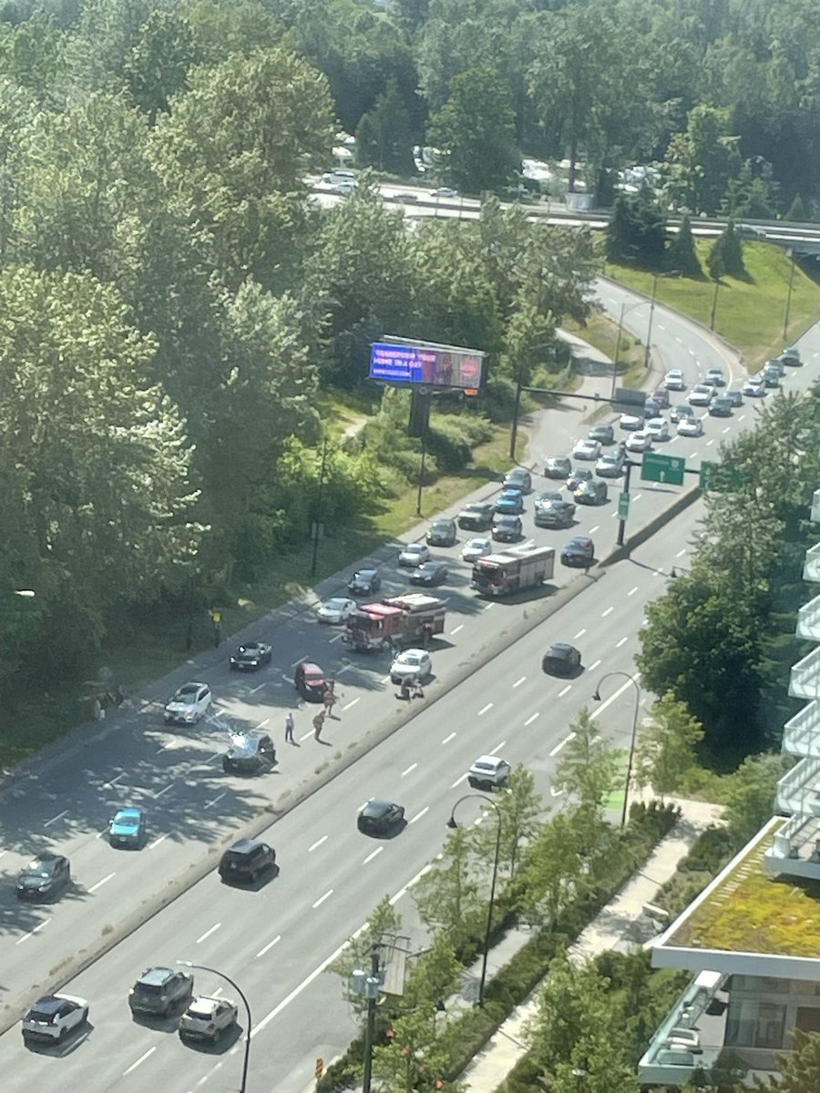 Accident near the Capilano road exit of Lions Gate Bridge.
