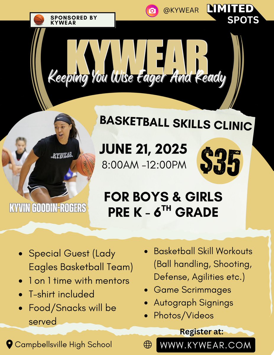 📣 Due to requests, we’re extending online basketball camp registration through Wed, June 18!

🎉 GIVEAWAY: Tag someone = 1 entry to win a FREE custom shirt! Tag as many as you like! Every tag is an entry! 

More tags = more chances! 🙌
🔗 kywear.com/kywearskillscl…