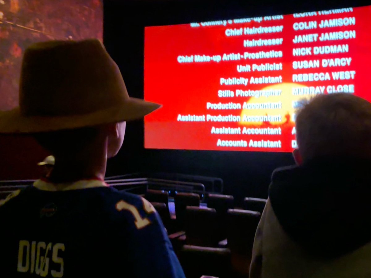 Though they’ve seen all 5 films before, loved being able to share Last Crusade in theaters with my boys. My oldest, in his fedora, especially loved it. The entire ride home he used his best gravely Indy voice, &amp; has been bouncing around the house fighting Nazis since we got home.