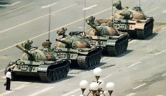 Fishgot2swim's tweet image. When asked about this  event in Tiananmen Square, Donald J tRump sided with the Chinese government and the tanks.    

#NOKings   #AbuseofPower