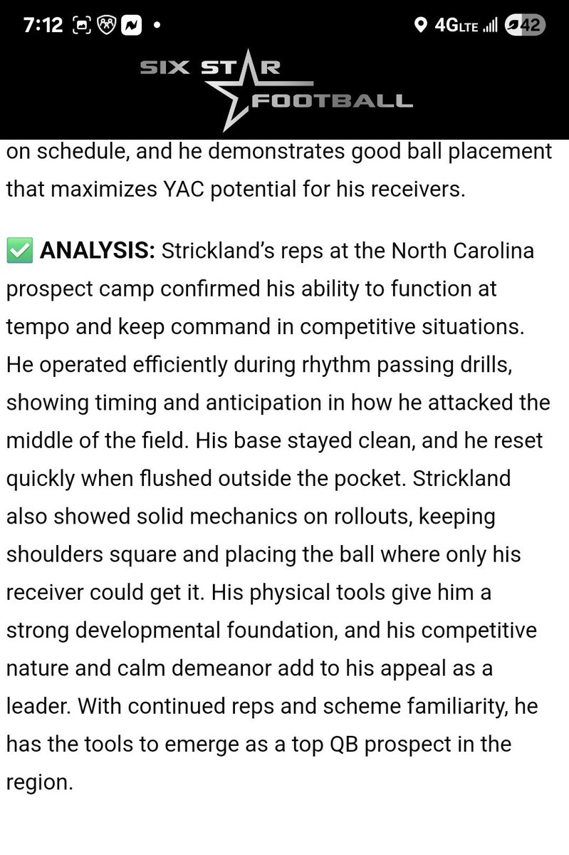 Carson Strickland (@757_carson) on Twitter photo Thank you for the write up! <a href="/sixstarfootball/">Six Star Football | PLUS+</a>
<a href="/coachj_rhodes/">Coach J. Rhodes</a>
<a href="/LionscoachPrice/">Todd Price</a>
<a href="/QBHitList/">QBHitList.com</a>
<a href="/undefeatedqbt/">Undefeated Quarterback Training</a> Thank you for the write up! <a href="/sixstarfootball/">Six Star Football | PLUS+</a>
<a href="/coachj_rhodes/">Coach J. Rhodes</a>
<a href="/LionscoachPrice/">Todd Price</a>
<a href="/QBHitList/">QBHitList.com</a>
<a href="/undefeatedqbt/">Undefeated Quarterback Training</a>