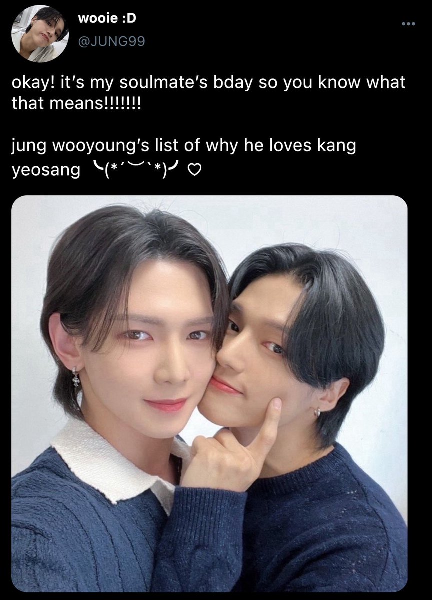 wccscng socmed au where wy lists reasons why he loves his best friend and ys yearns a little (read: a lot)

happy ys day !!
