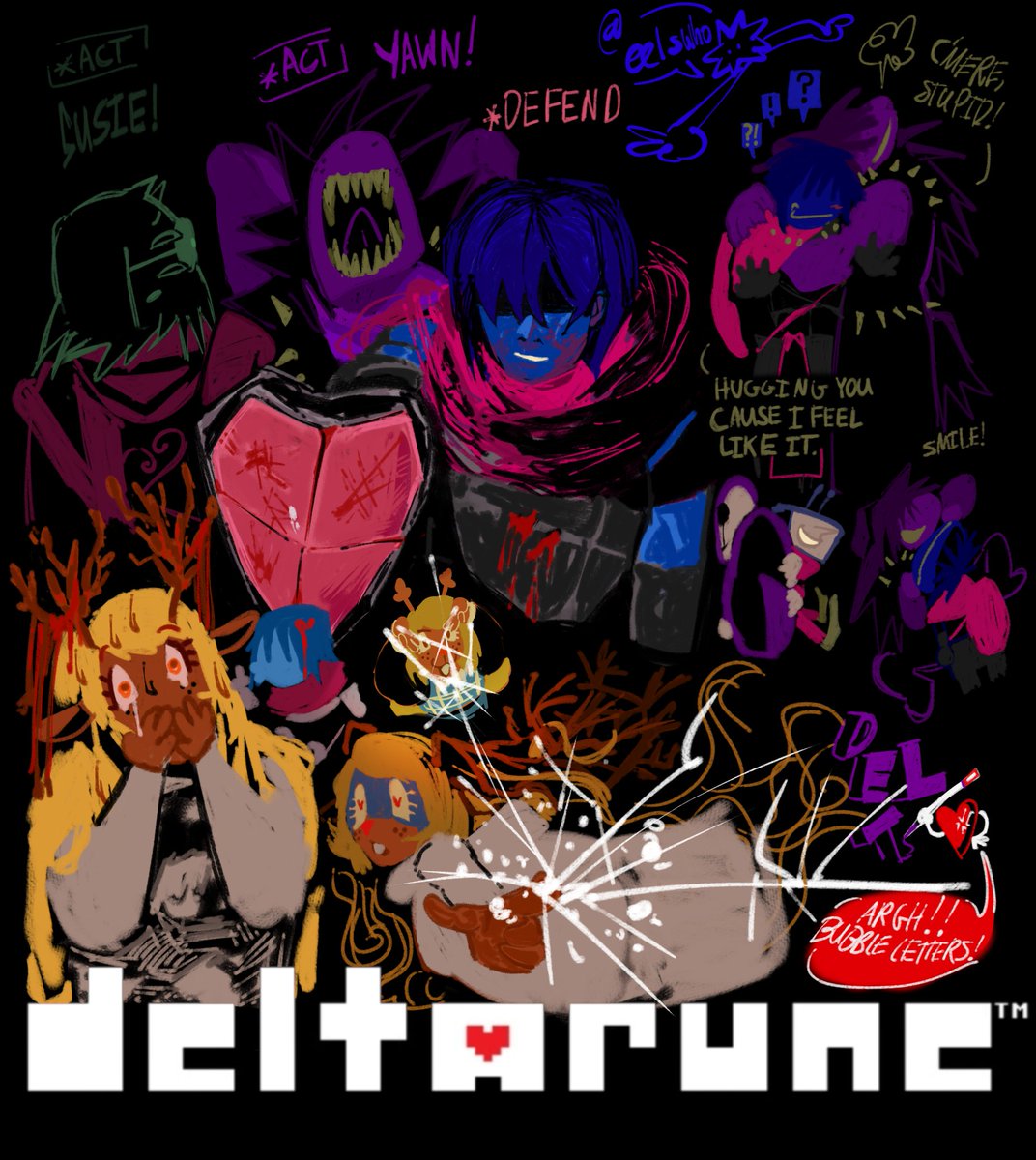 eelswsho's tweet image. #DELTARUNE lowkey reposting all these doodles in a entire page