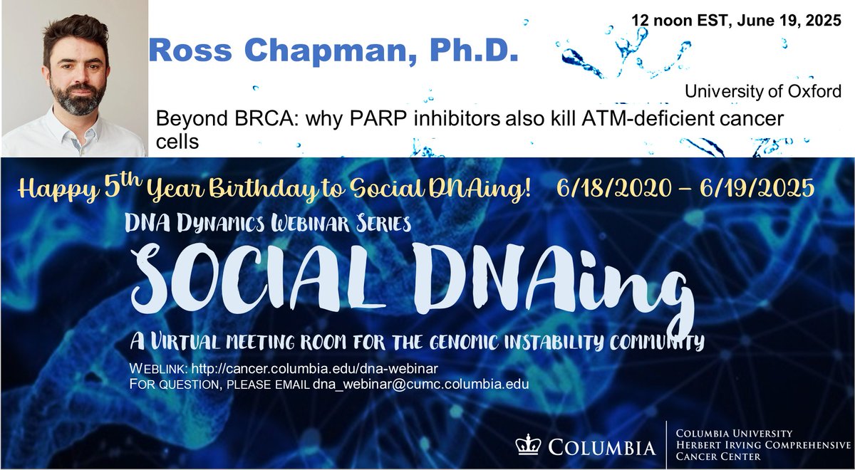 Zha Lab (@zha_lab) on Twitter photo Thank <a href="/EsashiLab/">Esashi Lab also @esashilab.bsky.social</a> for a wonderful talk. Dr. Chapman <a href="/Chapman_lab_UK/">Ross Chapman</a> will take the stage in the coming week. Please join us celebrate the 5th year birthday of Social DNAing! Sign up at cancer.columbia.edu/research/progr… Thank <a href="/EsashiLab/">Esashi Lab also @esashilab.bsky.social</a> for a wonderful talk. Dr. Chapman <a href="/Chapman_lab_UK/">Ross Chapman</a> will take the stage in the coming week. Please join us celebrate the 5th year birthday of Social DNAing! Sign up at cancer.columbia.edu/research/progr…