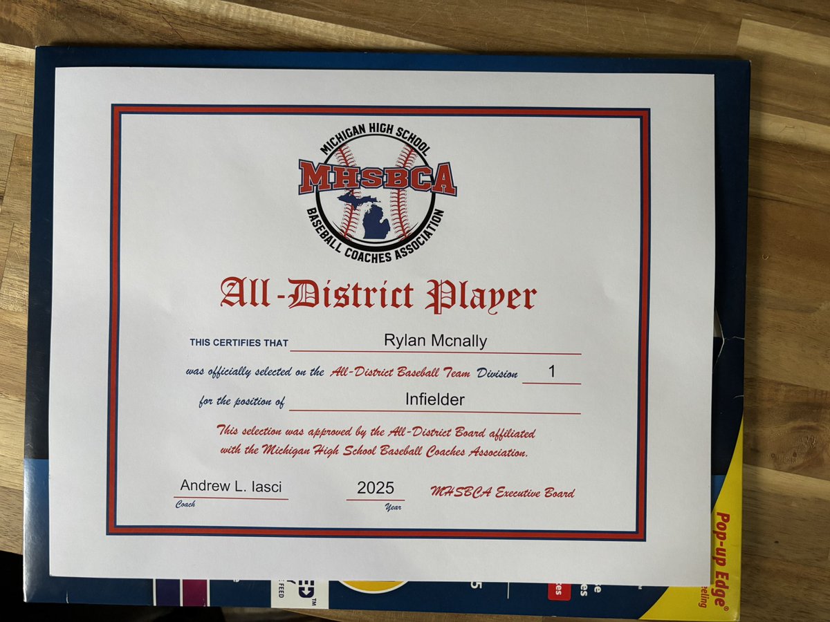 Rylan McNally (@mcnally_rylan) on Twitter photo 2025 Final HS Season Stats
.375 BA
.436 OBP
36 H
7 XBH
20 RBI
All Conference 1st Team, All District 1st Team
<a href="/MustangsPC/">PC Mustang Baseball</a> <a href="/CoachGoodwinA/">Adam Goodwin</a> <a href="/PrepBaseballMI/">Prep Baseball Michigan</a> <a href="/PrepBaseMIScout/">Prep Baseball Michigan Scouting Coverage</a> <a href="/PB_Uncommitted/">Prep Baseball Uncommitted</a> 2025 Final HS Season Stats
.375 BA
.436 OBP
36 H
7 XBH
20 RBI
All Conference 1st Team, All District 1st Team
<a href="/MustangsPC/">PC Mustang Baseball</a> <a href="/CoachGoodwinA/">Adam Goodwin</a> <a href="/PrepBaseballMI/">Prep Baseball Michigan</a> <a href="/PrepBaseMIScout/">Prep Baseball Michigan Scouting Coverage</a> <a href="/PB_Uncommitted/">Prep Baseball Uncommitted</a>