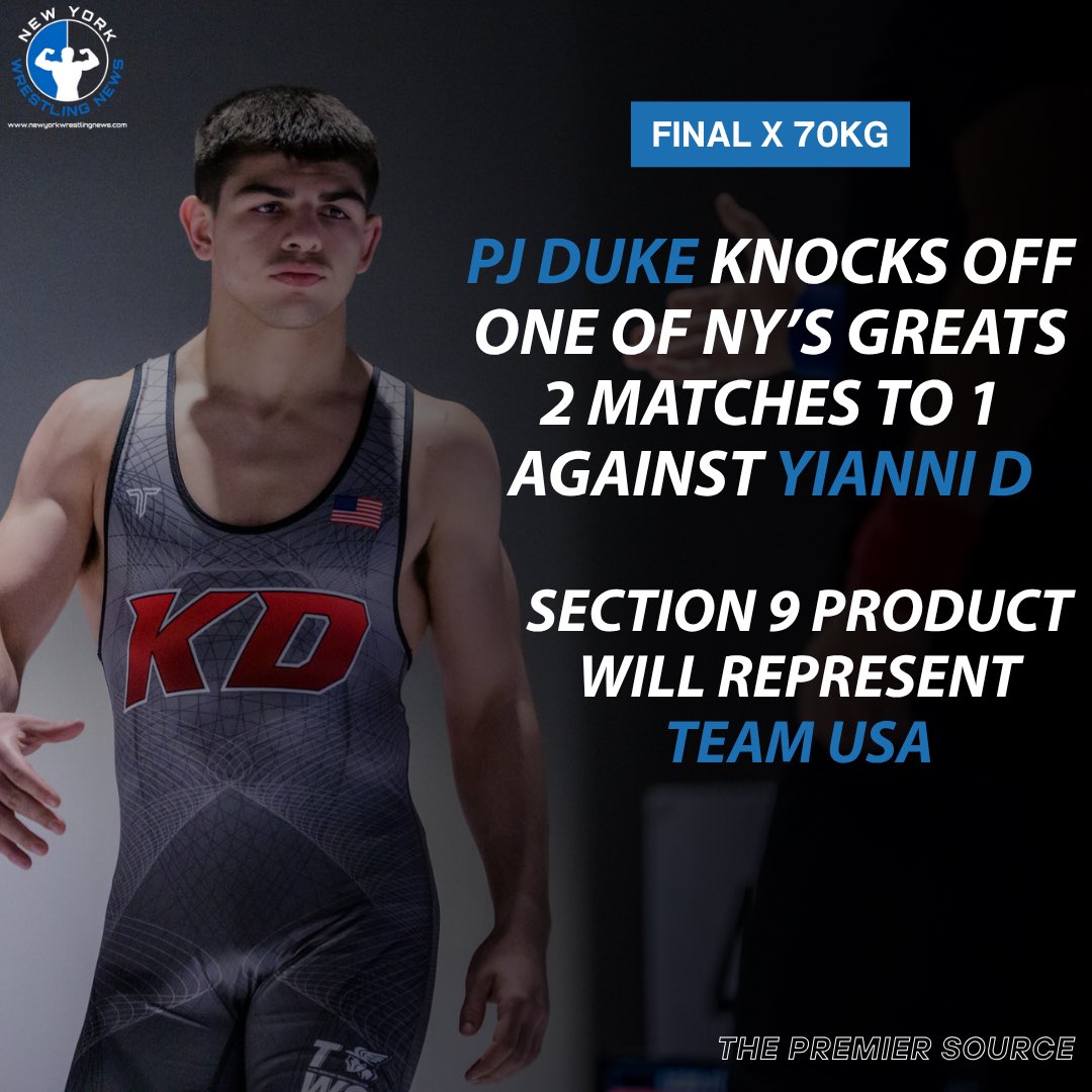 NYwrestlingnews's tweet image. 𝗣𝗝 𝗗𝗨𝗞𝗘 𝗦𝗧𝗜𝗖𝗞𝗦 𝗬𝗜𝗔𝗡𝗡𝗜 𝗗! 𝗪𝗜𝗟𝗟 𝗥𝗘𝗣𝗥𝗘𝗦𝗘𝗡𝗧 𝗧𝗘𝗔𝗠 𝗨𝗦𝗔!

We are witnessing the birth of a superstar! PJ Duke just STUCK Yianni Diakomihalis in Match 3 and wins the rubber match! PJ Duke, you are nothing short of SPECTACULAR!