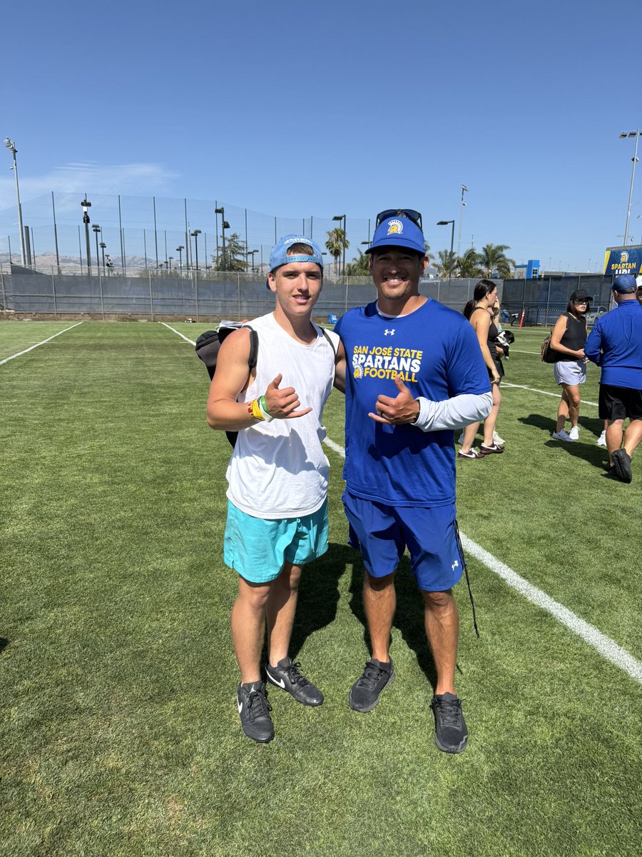Daryl Carpenter (@darylcarpenter_) on Twitter photo Had a great time <a href="/SanJoseStateFB/">San José State Football</a> camp yesterday! Learned a lot from this camp! Thank you to all coaches for your time to speak with me!
<a href="/Greg_Panelli/">Greg Panelli</a> <a href="/JohnEstes55/">John Estes</a> <a href="/BRayStutzmann/">Billy Ray Stutzmann</a> <a href="/CoachStutzmann/">Craig K. Stutzmann</a> <a href="/coach_smith20/">Michael Smith</a> <a href="/AaronAngelos/">Aaron Angelos</a> <a href="/CoachMikeJudge/">Mike Judge</a> <a href="/TheBecaPerez/">Beca Perez</a> <a href="/CoachJournell/">Tom Journell</a> Had a great time <a href="/SanJoseStateFB/">San José State Football</a> camp yesterday! Learned a lot from this camp! Thank you to all coaches for your time to speak with me!
<a href="/Greg_Panelli/">Greg Panelli</a> <a href="/JohnEstes55/">John Estes</a> <a href="/BRayStutzmann/">Billy Ray Stutzmann</a> <a href="/CoachStutzmann/">Craig K. Stutzmann</a> <a href="/coach_smith20/">Michael Smith</a> <a href="/AaronAngelos/">Aaron Angelos</a> <a href="/CoachMikeJudge/">Mike Judge</a> <a href="/TheBecaPerez/">Beca Perez</a> <a href="/CoachJournell/">Tom Journell</a>