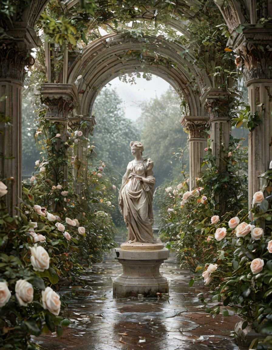In the garden.