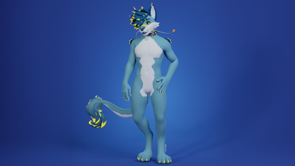 Melon1te's tweet image. A Masc Winterpaw for Joy! Featuring custom hair, cheek fluff, face/eye adjustments and more!
Base by @/JuliaWinterPaw
#render #vrchatfurry