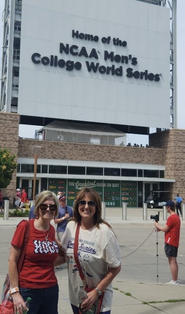 We are here and ready to cheer! Go Hogs! #MCWS