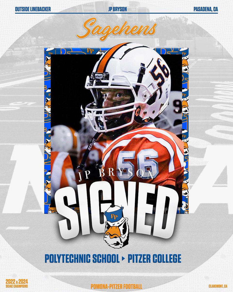 Welcome JP Bryson from Polytechnic School as a Pomona-Pitzer Sagehen! JP is an Outside Linebacker and will be attending Pitzer College! 

#gosagehens #sagehenfb