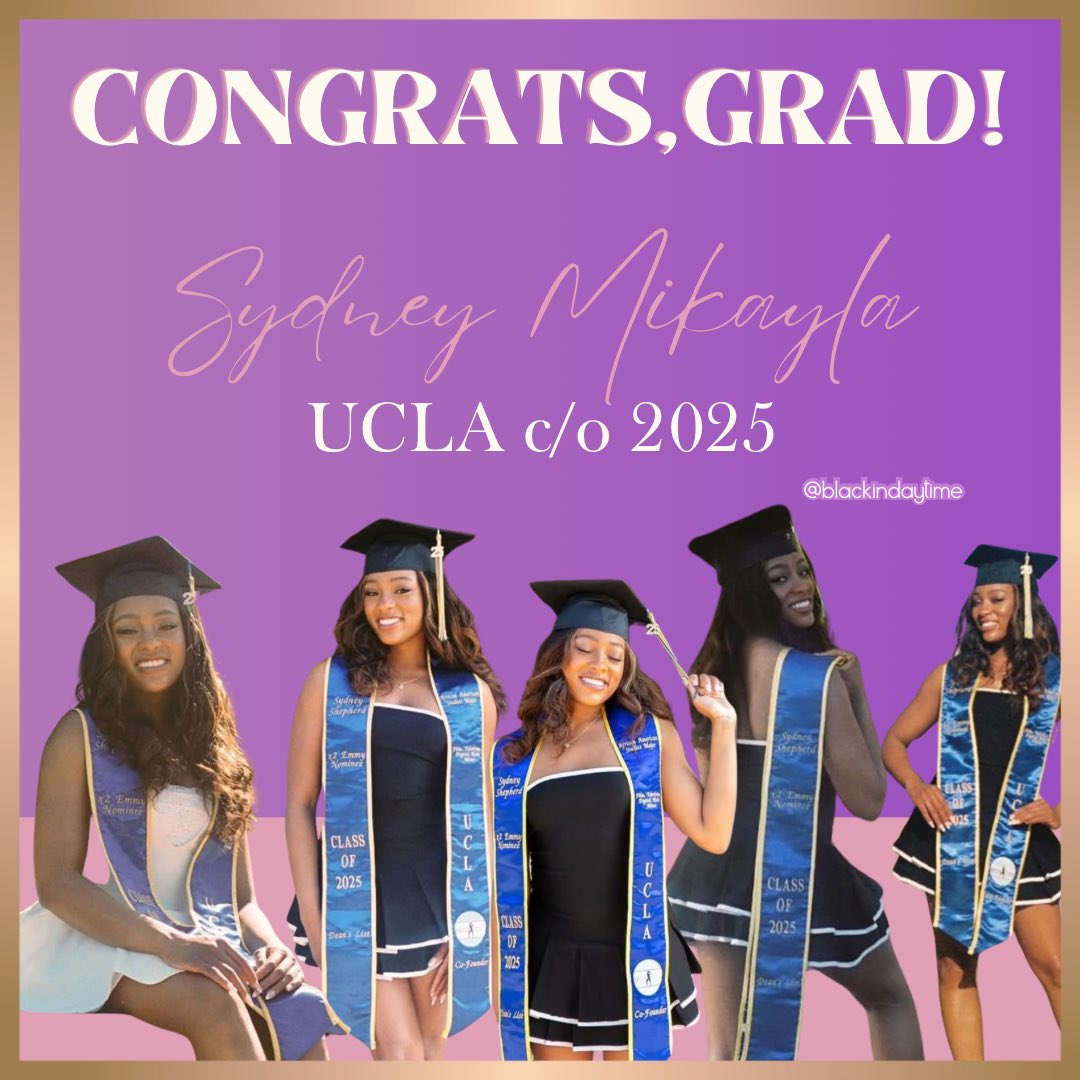 blackindaytime's tweet photo. Congrats to #GH alum, Sydney Mikayla (@SydneyMikayla) on graduating from UCLA! #blackindaytime https://t.co/LcEv5GvDPb