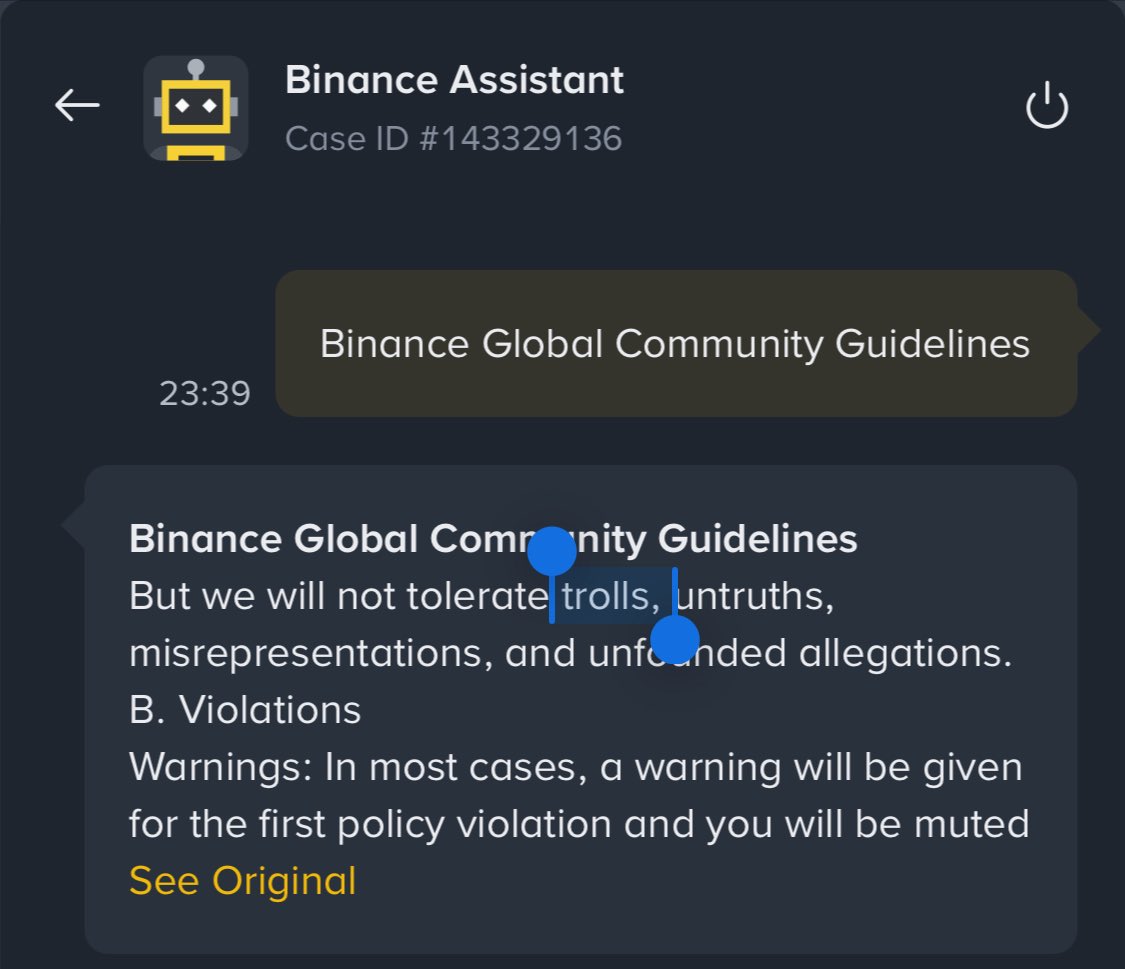 OakleafEU's tweet photo. Binance mentions trolls in theire global official guidlines 

LMAO $TROLL https://t.co/w29cDvfeHU