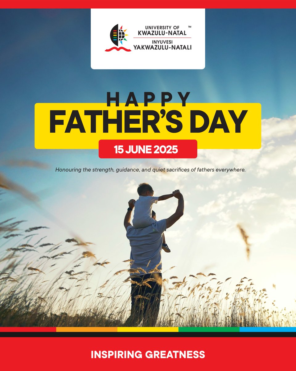 Happy Father’s Day to those who lead with care and strength. Your presence makes a difference.

#UKZN #InspiringGreatness #Inspired2032