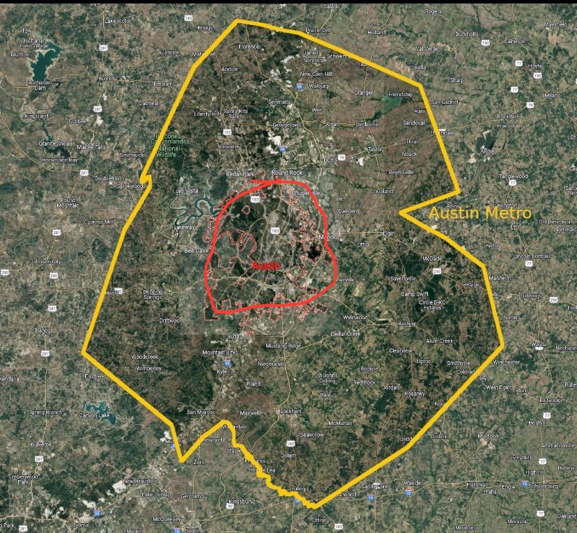 Bradford Ferguson (@bradsferguson) on Twitter photo Yellow: Tesla’s service map (Austin Metro)
Red: Waymo’s service map (Austin City Limits)
🎩<a href="/SargeEnzyme/">Sarge Enzyme</a> Yellow: Tesla’s service map (Austin Metro)
Red: Waymo’s service map (Austin City Limits)
🎩<a href="/SargeEnzyme/">Sarge Enzyme</a>