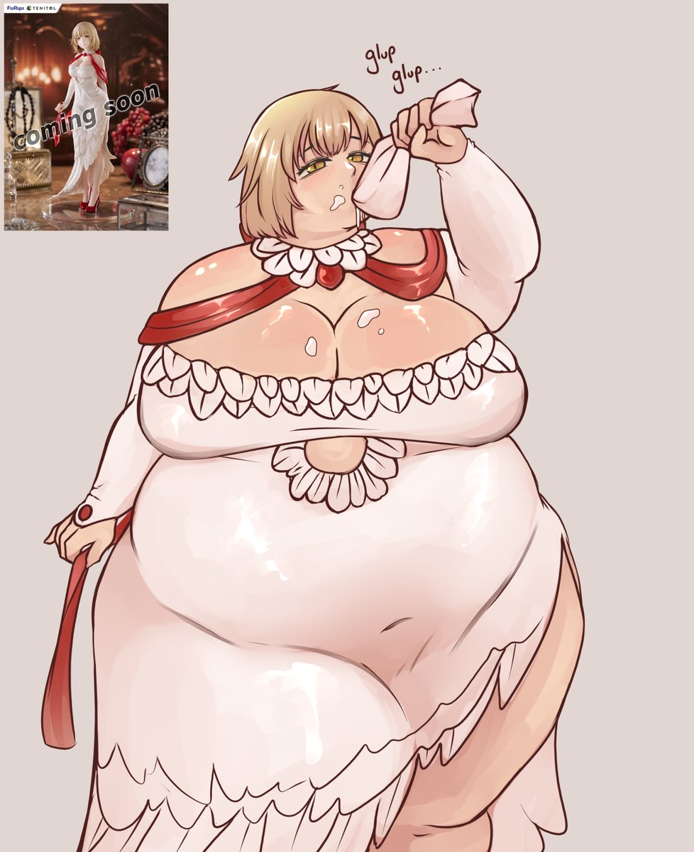 Fatcakeke's tweet image. Waiting for Falin&apos;s new figure! that dress looks better when it&apos;s really tight

#BBW #fat