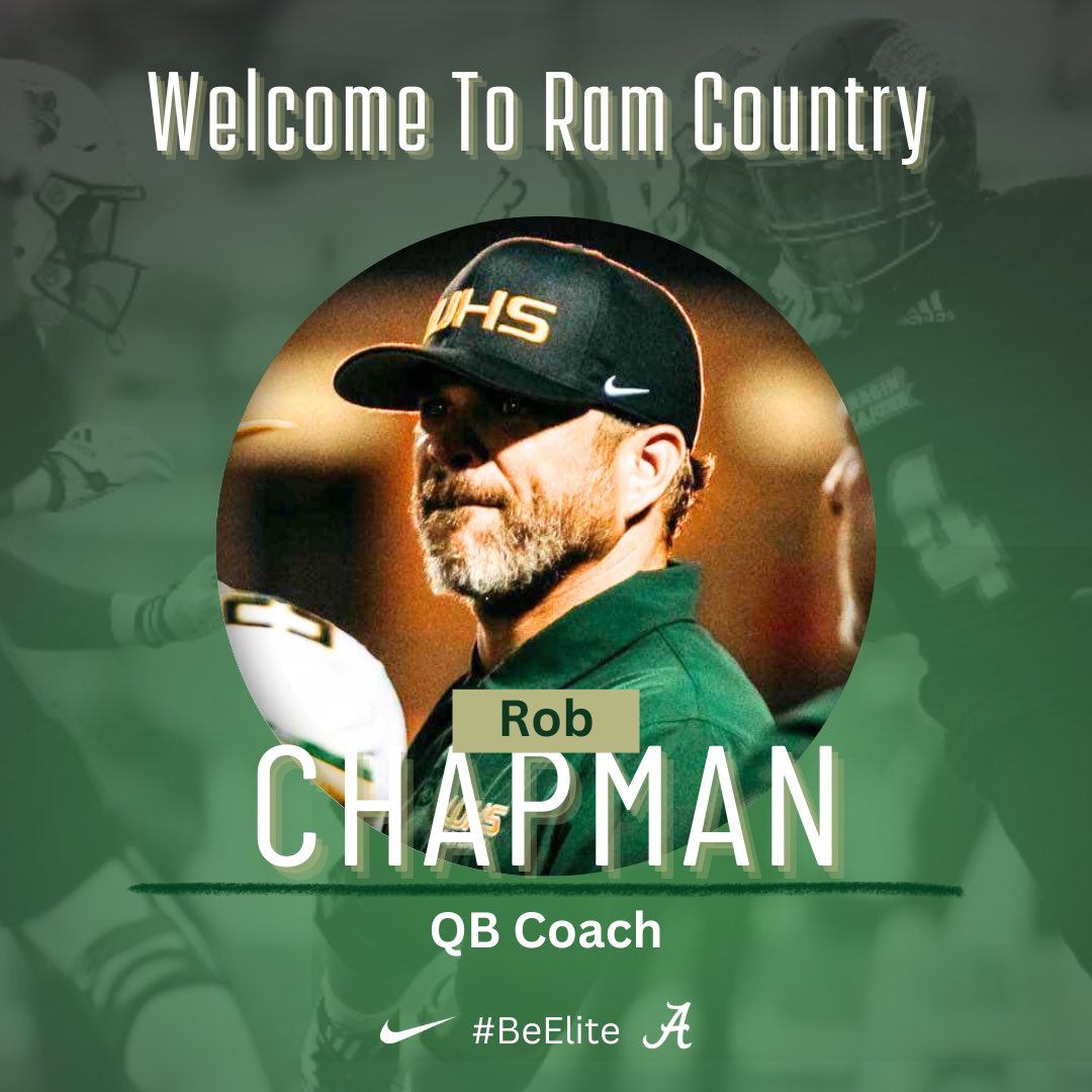 Welcome to #ramcountry Coach Rob Chapman 🚧👊🏼#newcoachalert #qbcoach #letsgo