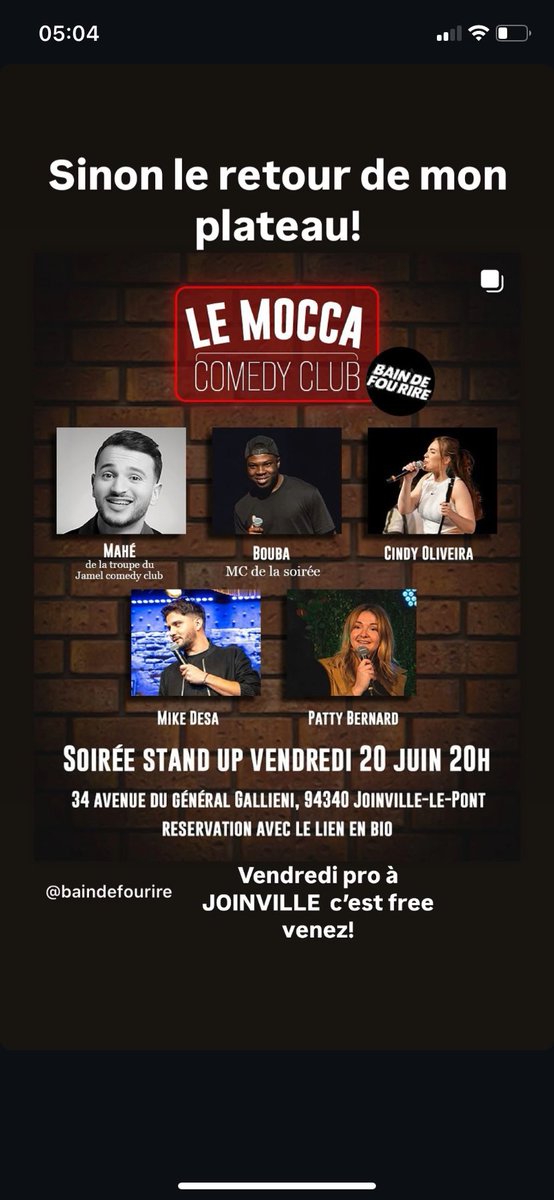 Venez regarder vendredi prochain
